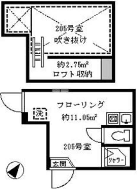 ソフィアツリー(ワンルーム/2階)の間取り写真