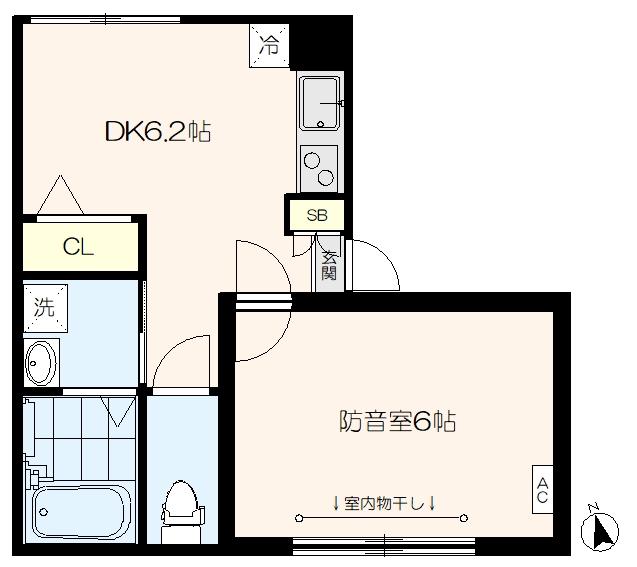 ラシクラス東長崎(1DK/1階)の間取り写真