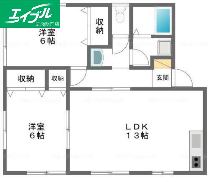 メゾン大福II(2LDK/2階)の間取り写真