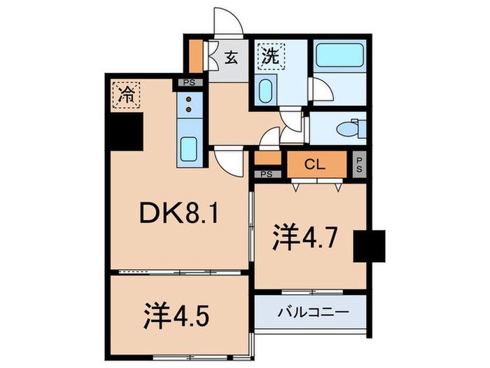 レジデンス南大塚スクエア(2DK/5階)の間取り写真