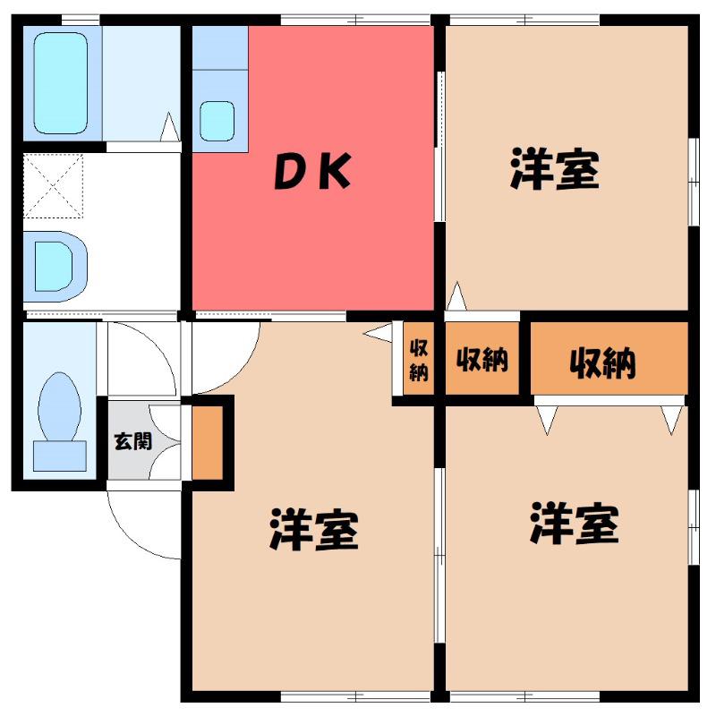 フォルテシモC(3DK/2階)の間取り写真