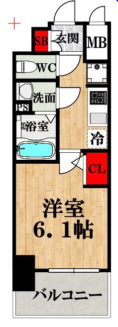 エステムコート梅田・天神橋IVステーションフロント(1K/7階)の間取り写真