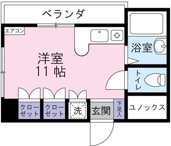 ハヤシビル(ワンルーム/3階)の間取り写真