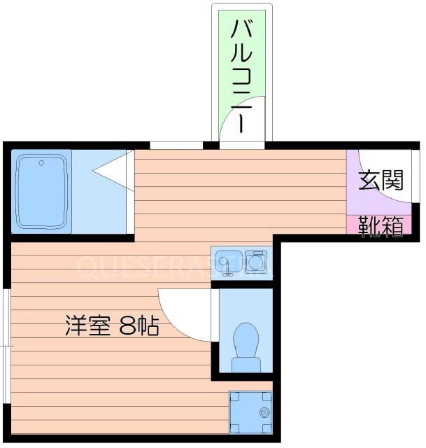 アルディア関大前(ワンルーム/2階)の間取り写真