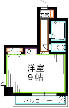 ルミエール武蔵野(ワンルーム/4階)の間取り写真