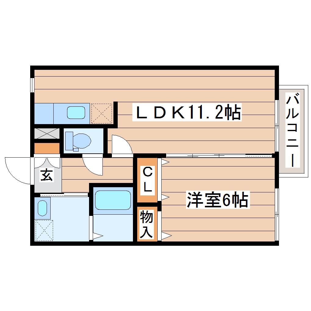 グレイス国見ヶ丘(1LDK/1階)の間取り写真