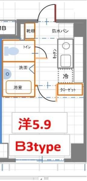 アルティーム生麦(1K/2階)の間取り写真