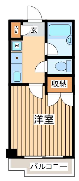日神パレステージ玉川上水(1K/6階)の間取り写真