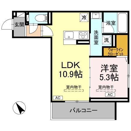 D-LUMINARE A(1LDK/2階)の間取り写真