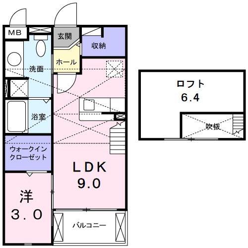 アルバーダ ウノ(1LDK/2階)の間取り写真
