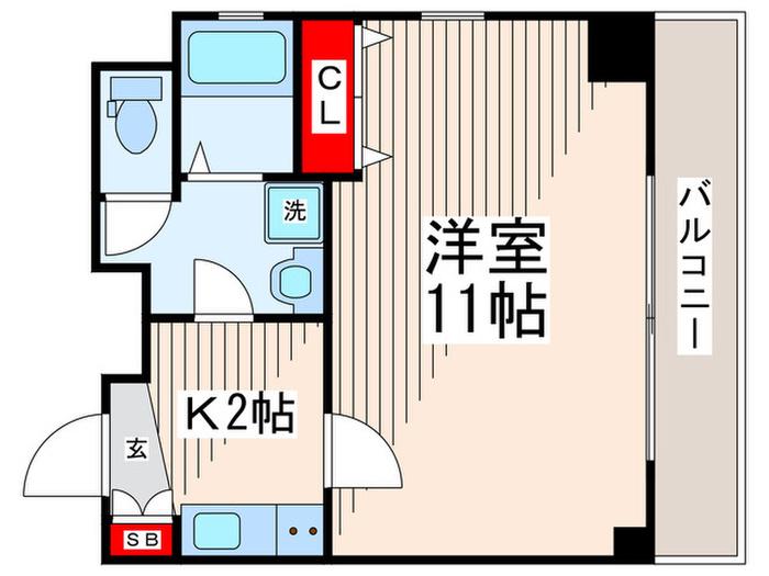 HUMANハイム中葛西(1K/3階)の間取り写真