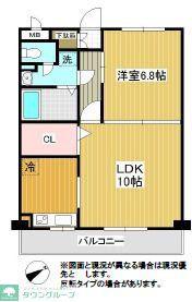 コリンシア市川(1LDK/6階)の間取り写真
