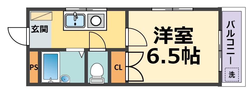 フレンズA棟(1K/3階)の間取り写真