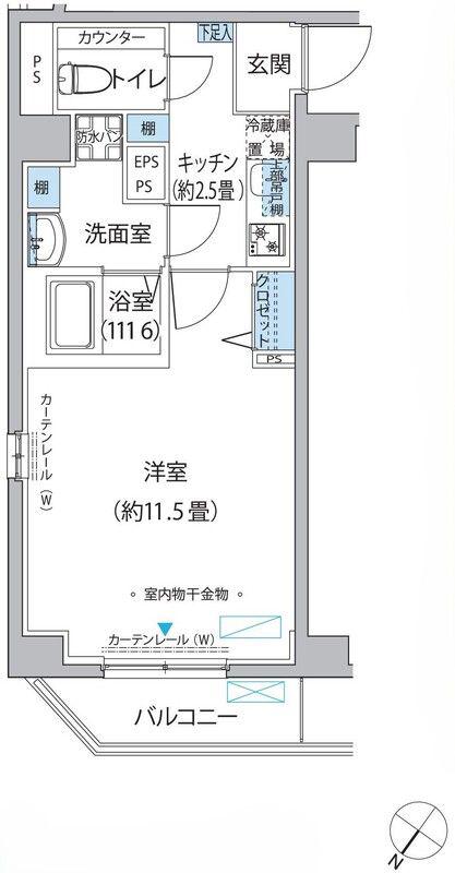 FIORE KOMAGOME(1K/2階)の間取り写真