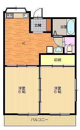 マンションエトワール(2K/3階)の間取り写真