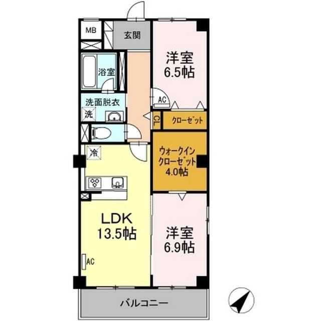 イーストタウン巽(2LDK/5階)の間取り写真