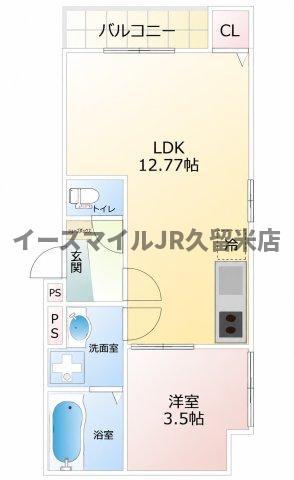 THENOBLES諏訪野町I(1LDK/1階)の間取り写真