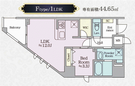 MONT CENTRAL(1LDK/10階)の間取り写真