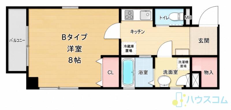 コクリコ富田(1K/3階)の間取り写真
