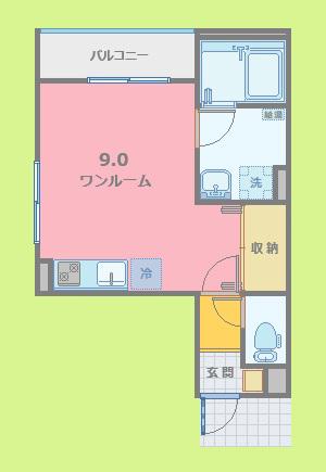 レガルバ橋本(ワンルーム/1階)の間取り写真