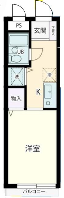 エステーム下高井戸(1K/2階)の間取り写真