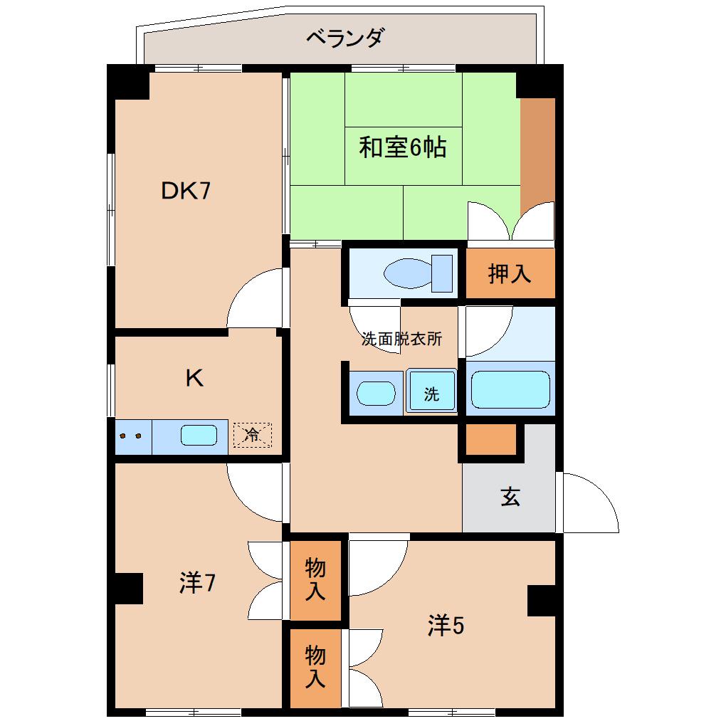 コーヌコピア(3LDK/2階)の間取り写真