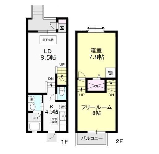 FOLIAR SAKAMAIII(2DK/1階)の間取り写真