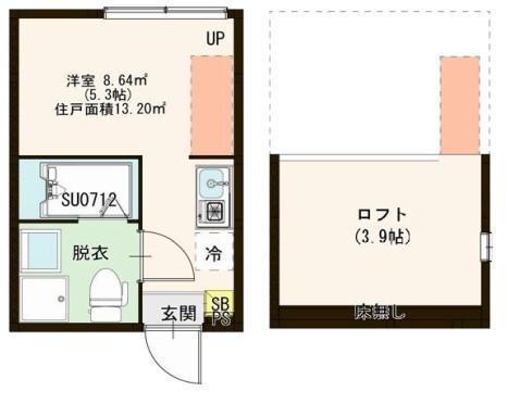 ハーモニーテラス井草(ワンルーム/2階)の間取り写真