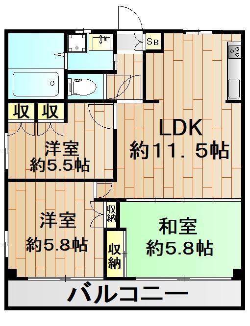 メゾン・デュ・マロニエ(3LDK/3階)の間取り写真
