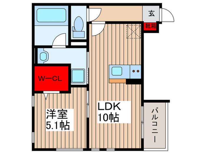 見沼区東大宮5丁目計画(1LDK/2階)の間取り写真