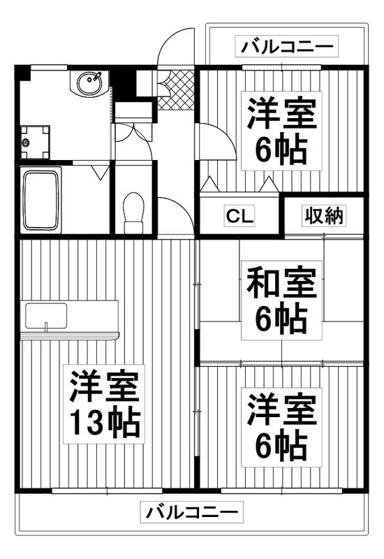 エクセレントビューI(3LDK/4階)の間取り写真
