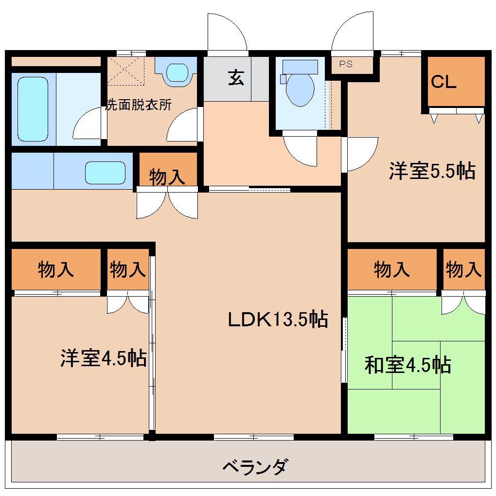 レクサスUSA I(3LDK/2階)の間取り写真