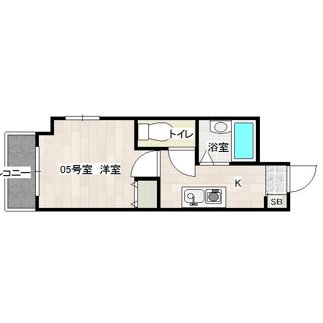 モアフィールド箱崎II(1K/7階)の間取り写真