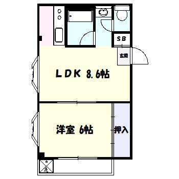 ファインヒル生田(1LDK/1階)の間取り写真