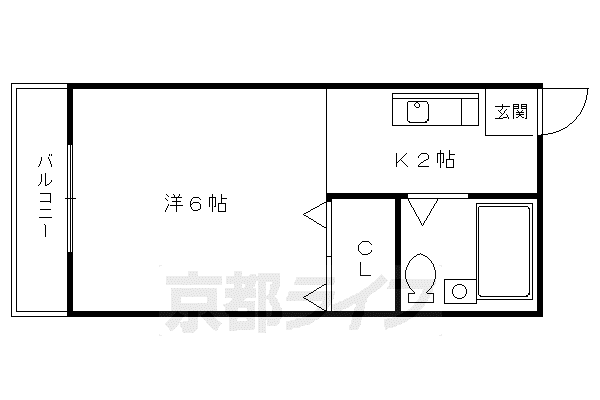 SUNNYSIDE(1K/2階)の間取り写真