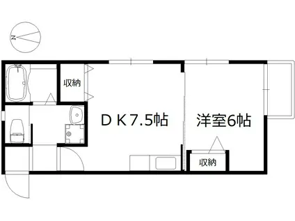 MKハイツII(1DK/2階)の間取り写真