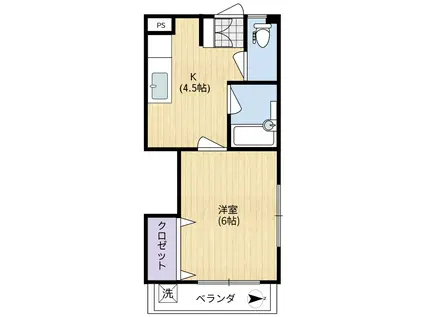 石原レジデンス(1K/3階)の間取り写真