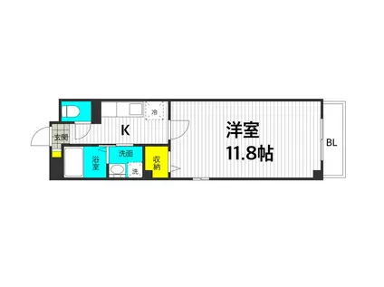 サンリットレジデンス(1K/3階)の間取り写真