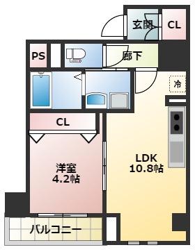 WELL BEAR新神戸(1LDK/2階)の間取り写真