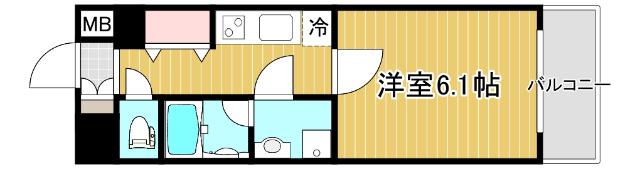 KANOACIA(1K/6階)の間取り写真