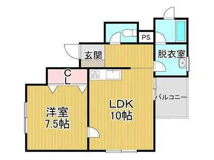 M.K.RELATIONS(1LDK/2階)の間取り写真