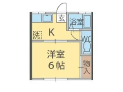 メゾン・ド・イヌイ(1K/2階)の間取り写真