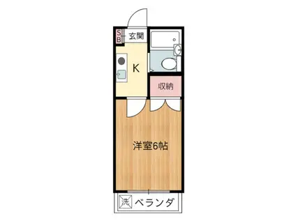 クレッセントハイツ(1K/1階)の間取り写真
