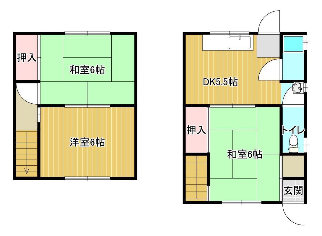 五月荘(3DK/1階)の間取り写真