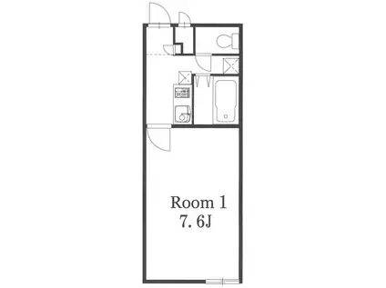 フラットピーチ(1K/1階)の間取り写真