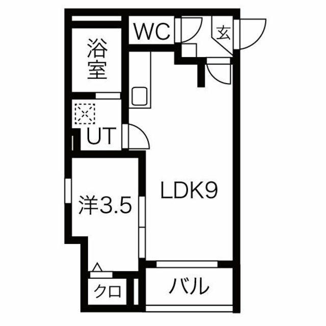 パロス瓢箪山ラドスール(1LDK/3階)の間取り写真