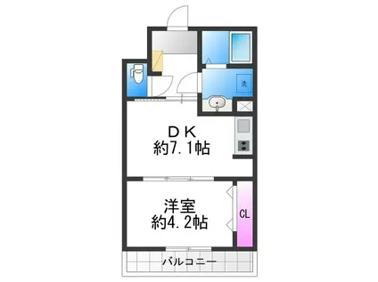 リアライズ長居公園通(1DK/3階)の間取り写真