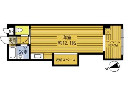 第5豊成ビル(1K/2階)の間取り写真