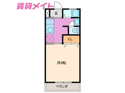 グリーンハイツ(1K/2階)の間取り写真