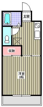 メゾンラパルフェ(1K/1階)の間取り写真